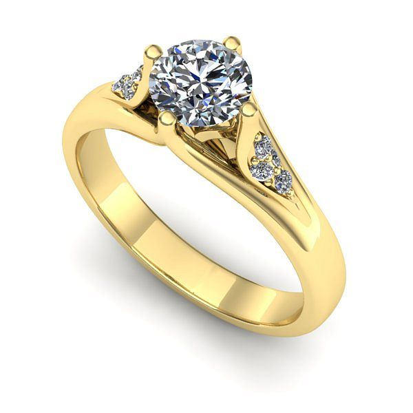 Inel de logodna din aur galben cu diamant de laborator