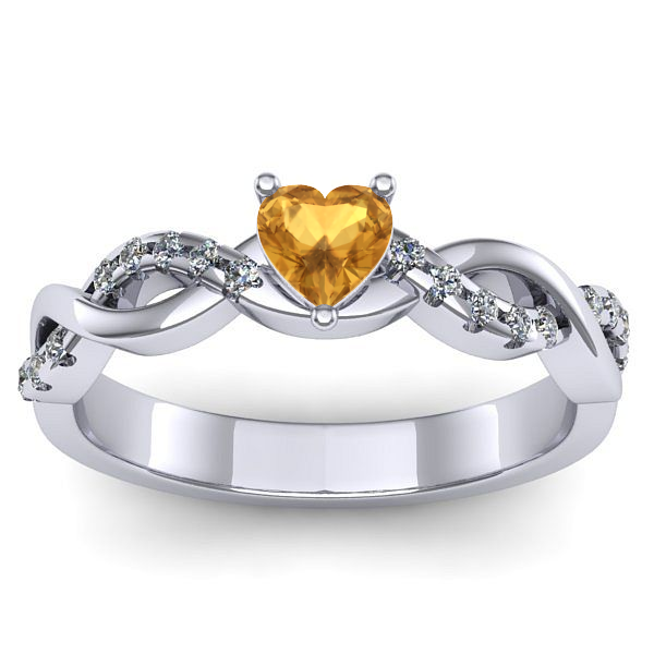 Inel de logodna cu citrin inima