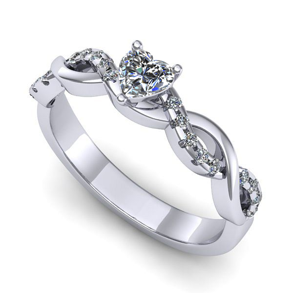 Inel de logodna din aur alb cu diamant