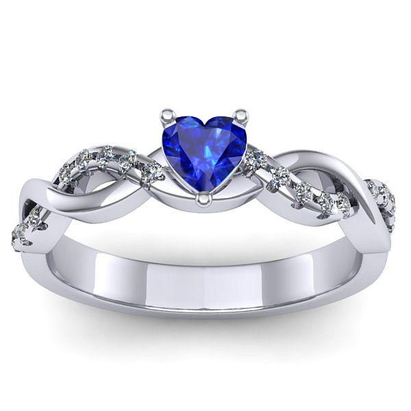 Inel de logodna cu safir inima