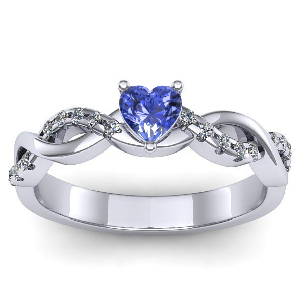 Inel cu tanzanit inima