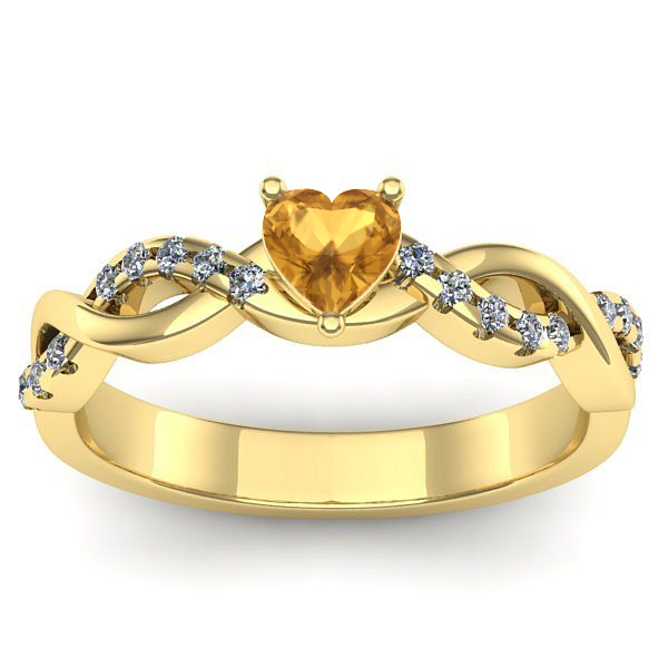 Inel de logodna cu citrin inima