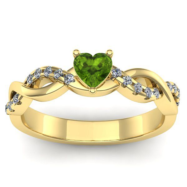 Inel cu peridot inima