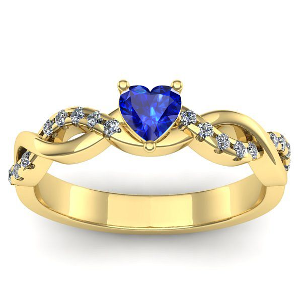 Inel logodna cu safir inima