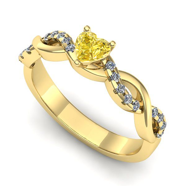 Inel din aur galben cu safir galben