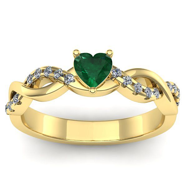 Inel cu smarald inima