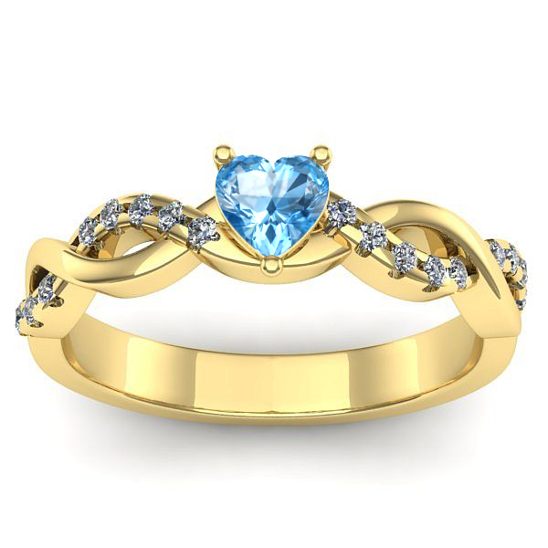 Inel logodna cu topaz blue inima