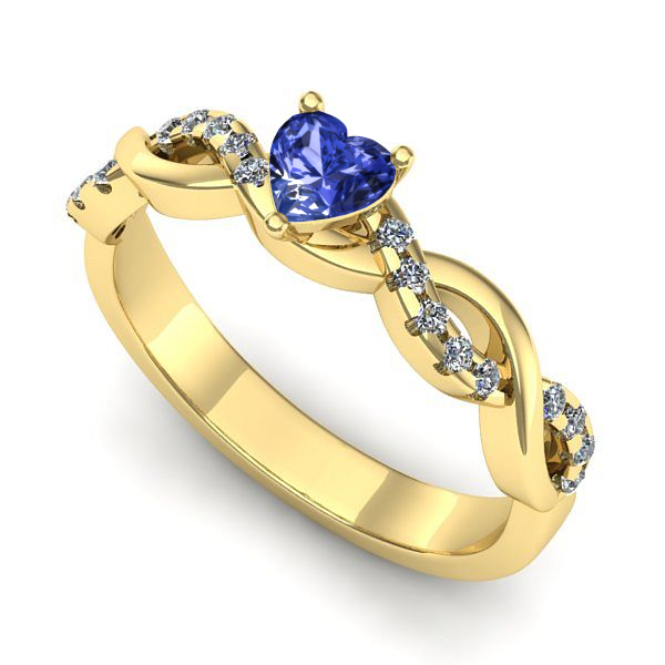 Inel de logodna din aur galben cu tanzanit