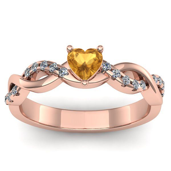 Inel cu citrin inima