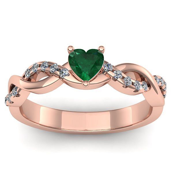 Inel cu smarald inima