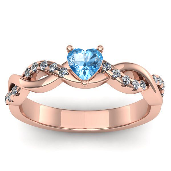 Inel logodna cu topaz blue inima