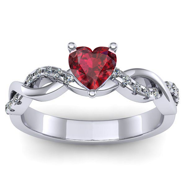 Inel cu rubin inima
