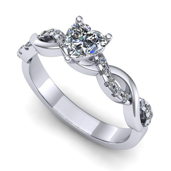 Inel de logodna din aur alb cu diamant de laborator