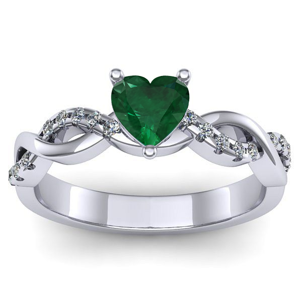 Inel de logodna cu smarald inima