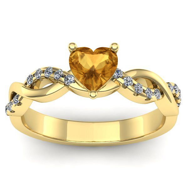 Inel logodna cu citrin inima