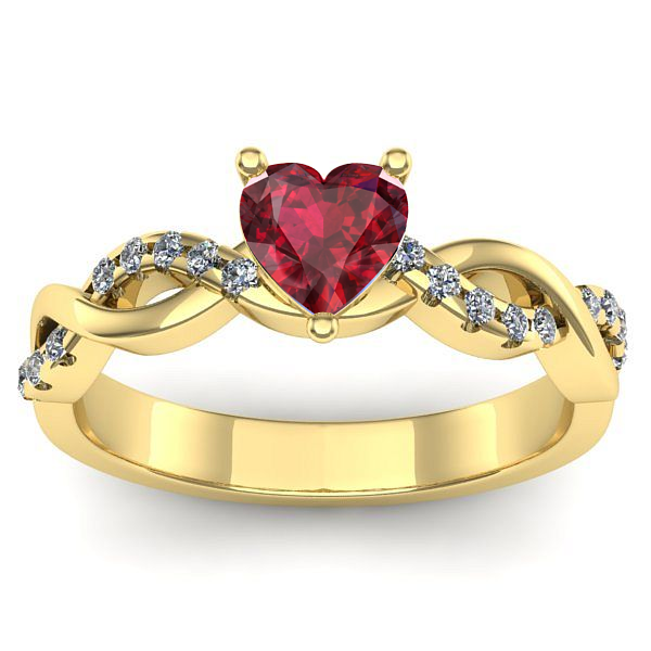 Inel logodna cu rubin inima