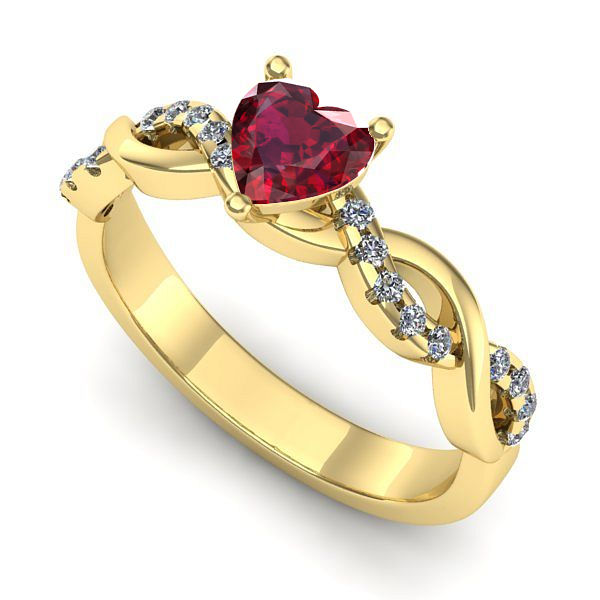 Inel din aur galben cu rubin