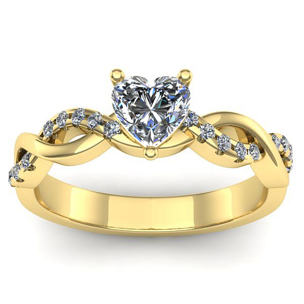 Inel de logodna cu diamant de laborator inima