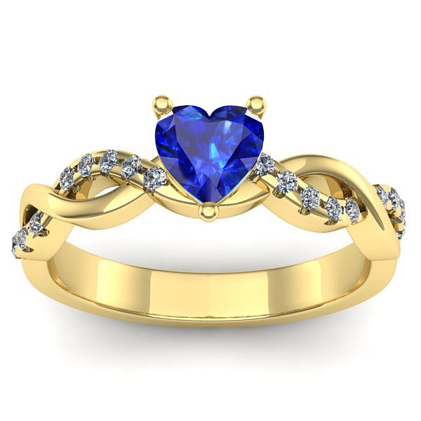 Inel logodna cu safir inima