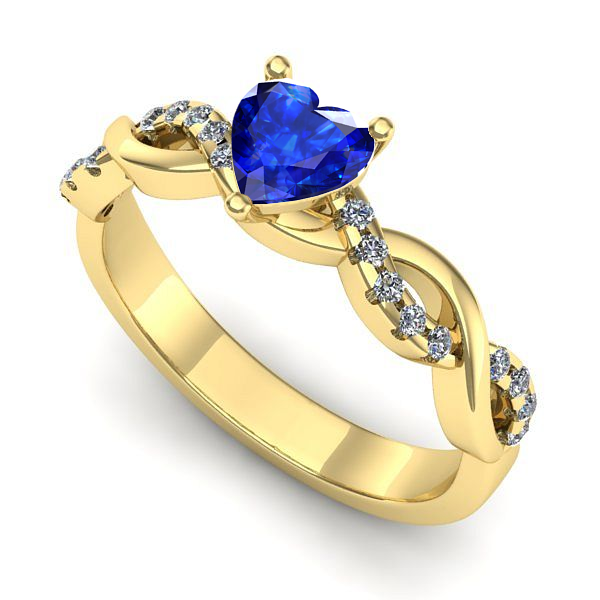 Inel din aur galben cu safir