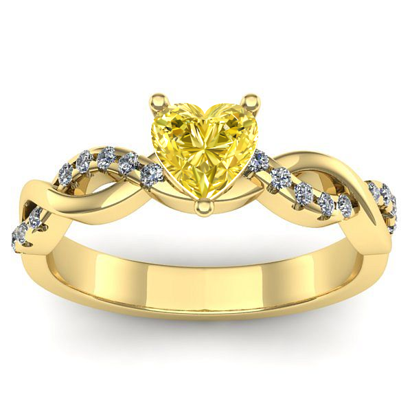 Inel de logodna cu safir galben inima