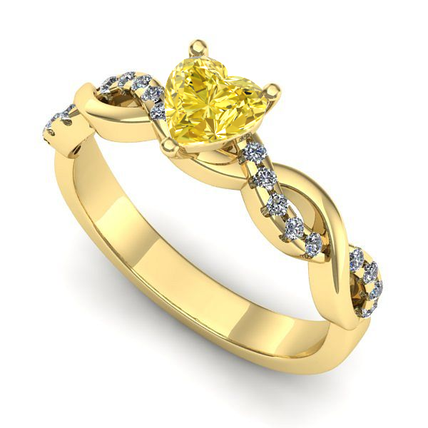 Inel din aur galben cu safir galben