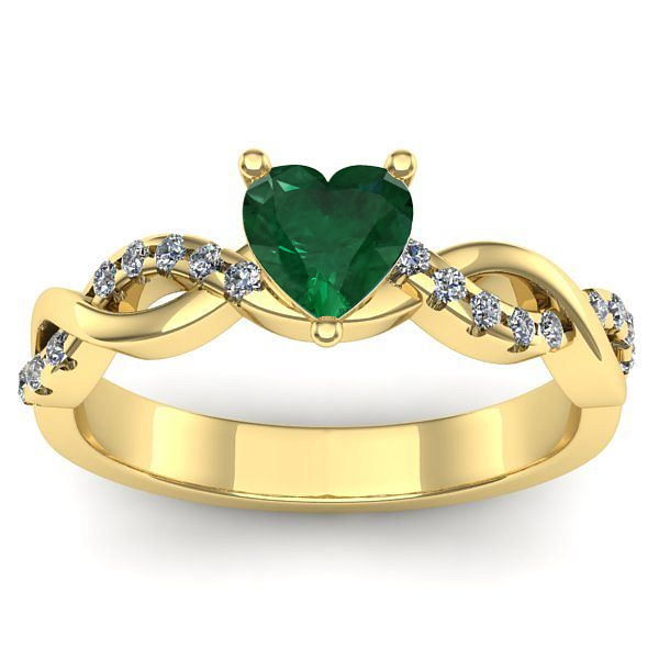 Inel logodna cu smarald inima