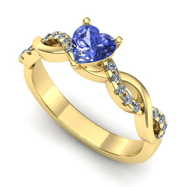 Inel din aur galben cu tanzanit