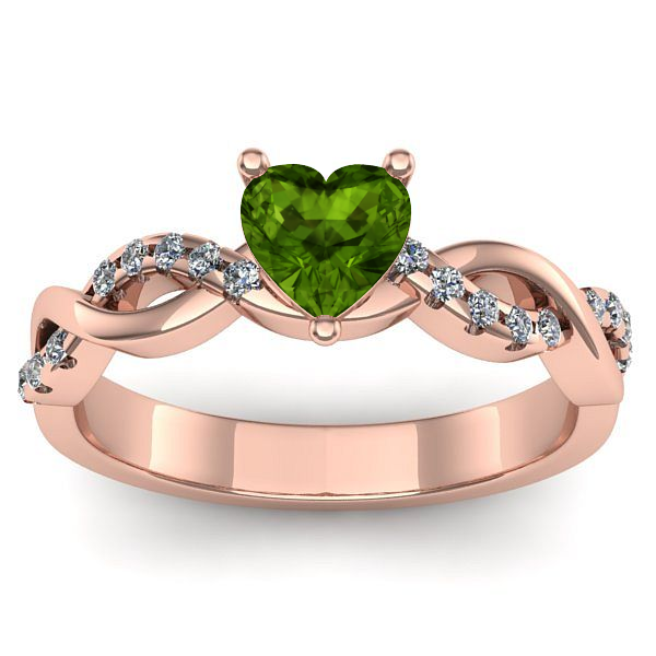 Inel cu peridot inima