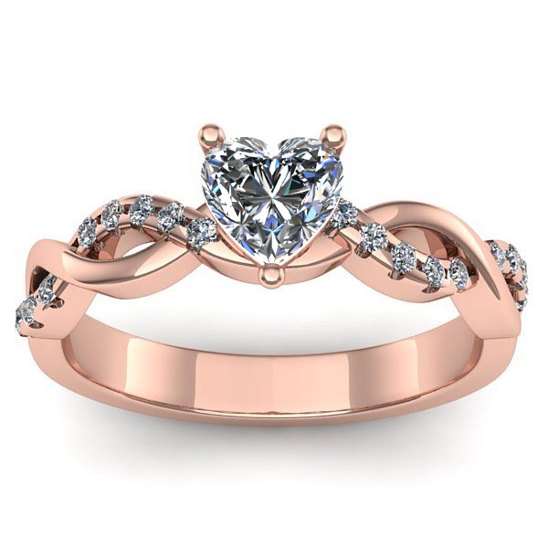 Inel de logodna cu diamant de laborator inima