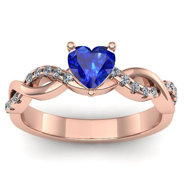 Inel de logodna cu safir inima