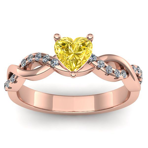 Inel de logodna cu safir galben inima