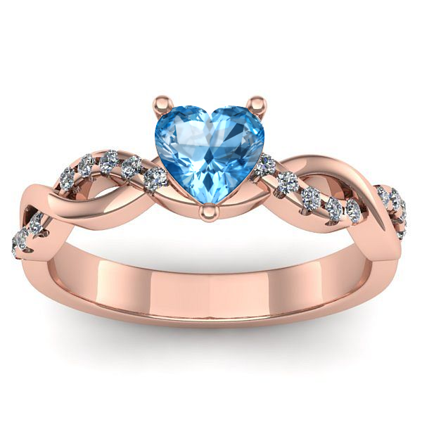 Inel logodna cu topaz blue inima