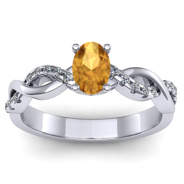 Inel de logodna cu citrin oval