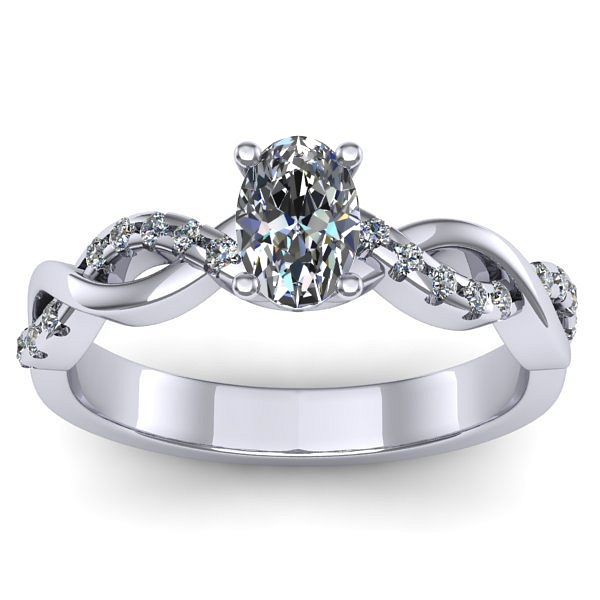 Inel de logodna cu diamant natural oval