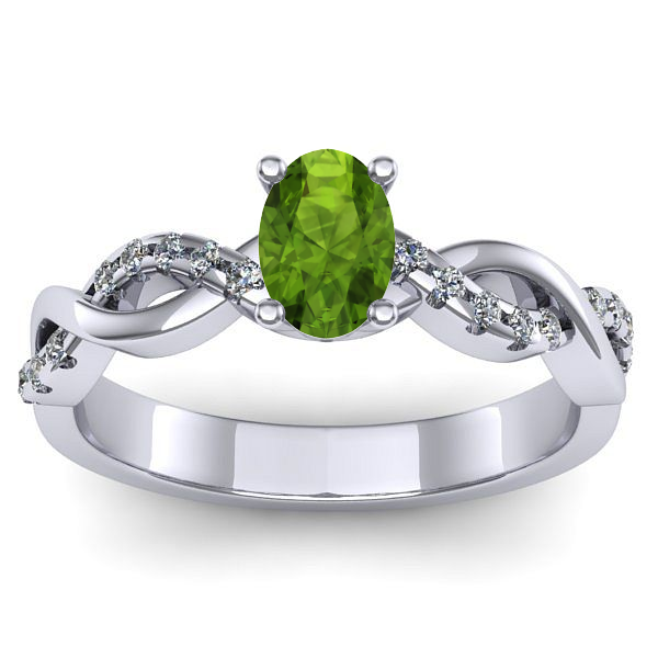 Inel cu peridot oval