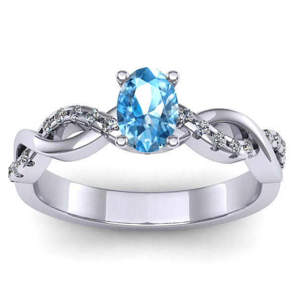 Inel de logodna cu topaz blue oval