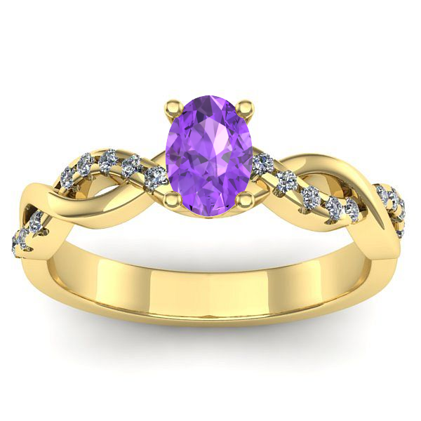 Inel de logodna cu ametist oval