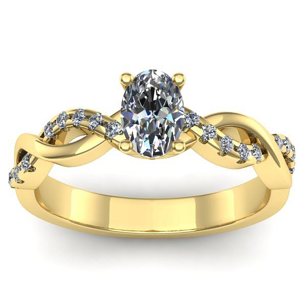 Inel de logodna cu diamant natural oval