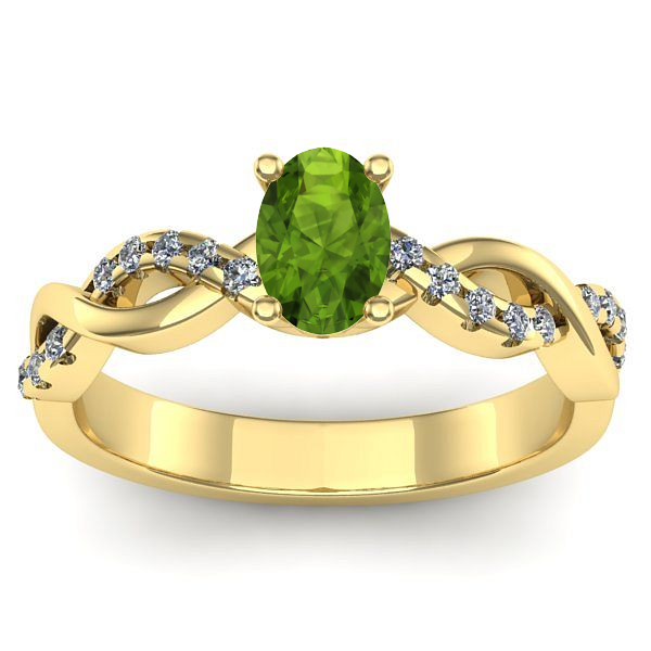 Inel cu peridot oval