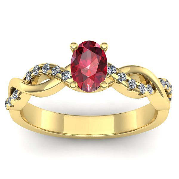 Inel logodna cu rubin oval
