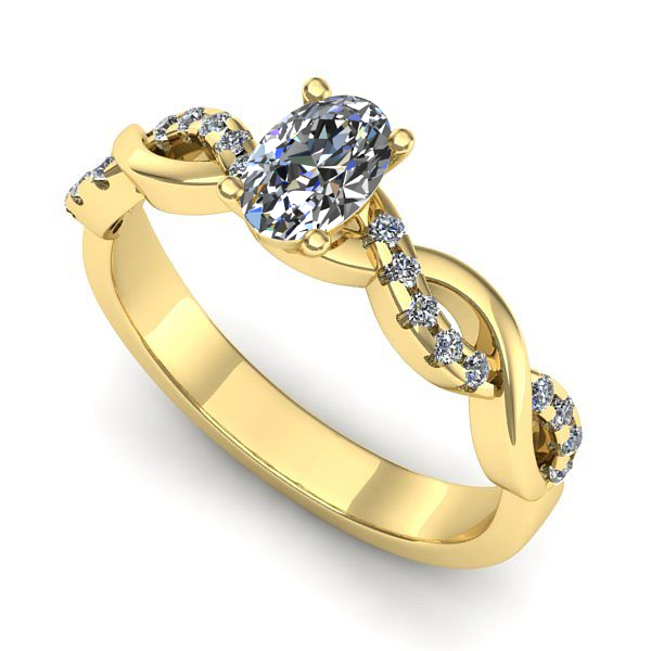 Inel de logodna din aur galben cu safir alb