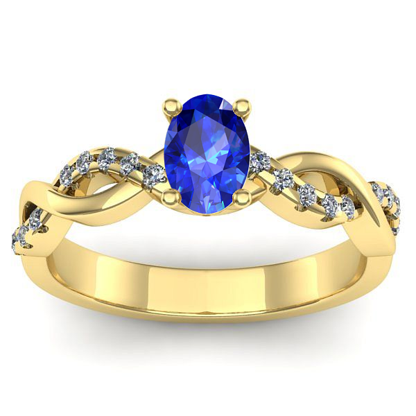 Inel logodna cu safir oval