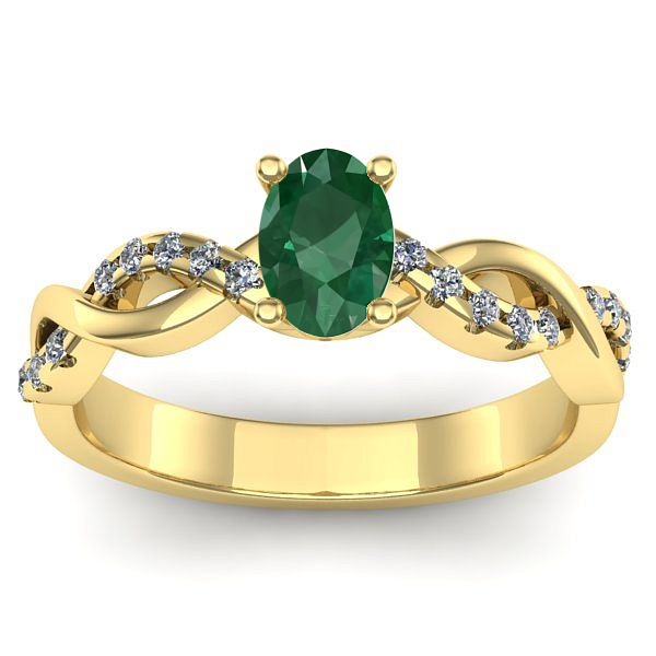 Inel logodna cu smarald oval