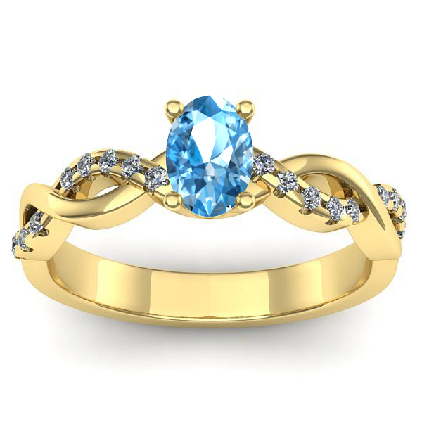 Inel de logodna cu topaz blue oval