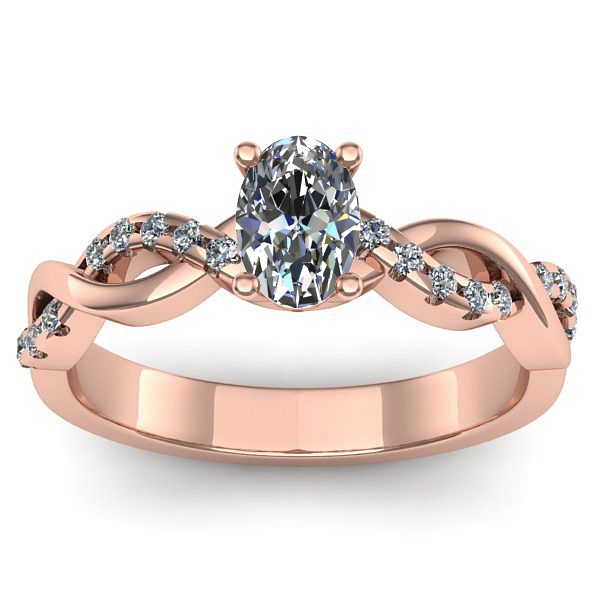 Inel de logodna cu diamant natural oval