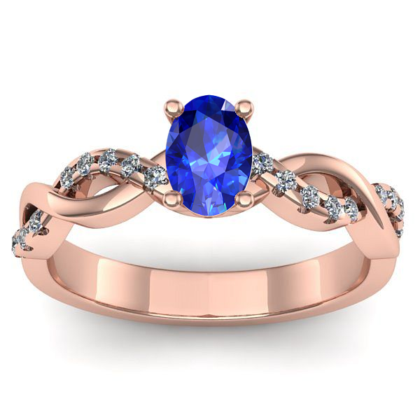 Inel de logodna cu safir oval
