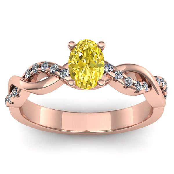 Inel logodna cu safir galben oval