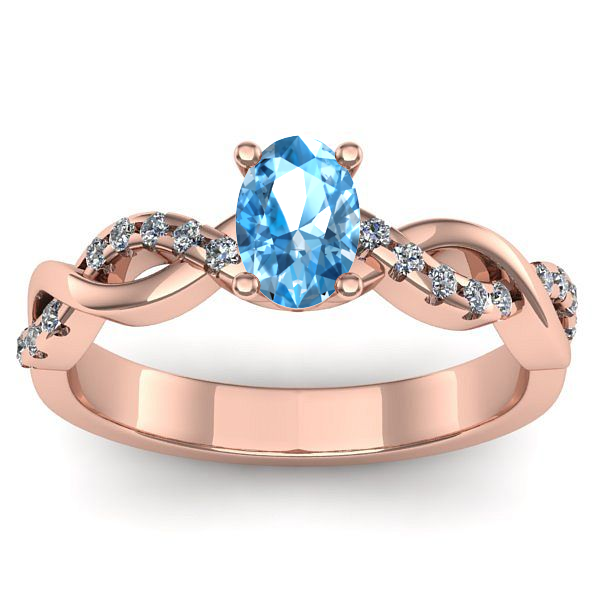 Inel logodna cu topaz blue oval