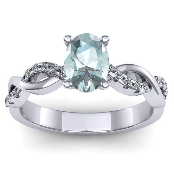 Inel cu aquamarin oval